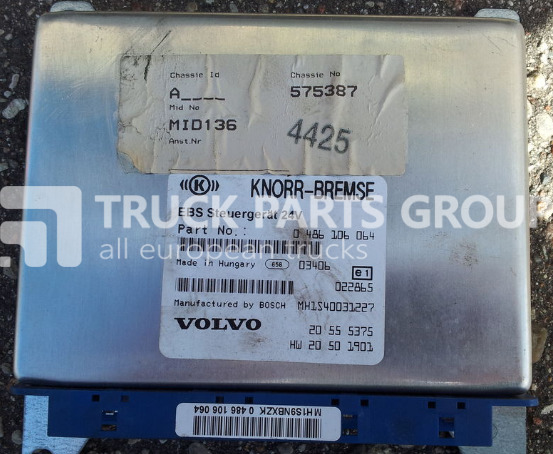 VOLVO FH12 ECU, EDC, EBS Control unit 20555375, 0486106064, 20410009, control unit - Centralina electrónica para Camião: foto 1 VOLVO FH12 ECU, EDC, EBS Control unit 20555375, 0486106064, 20410009, control unit - Centralina electrónica para Camião: foto 1