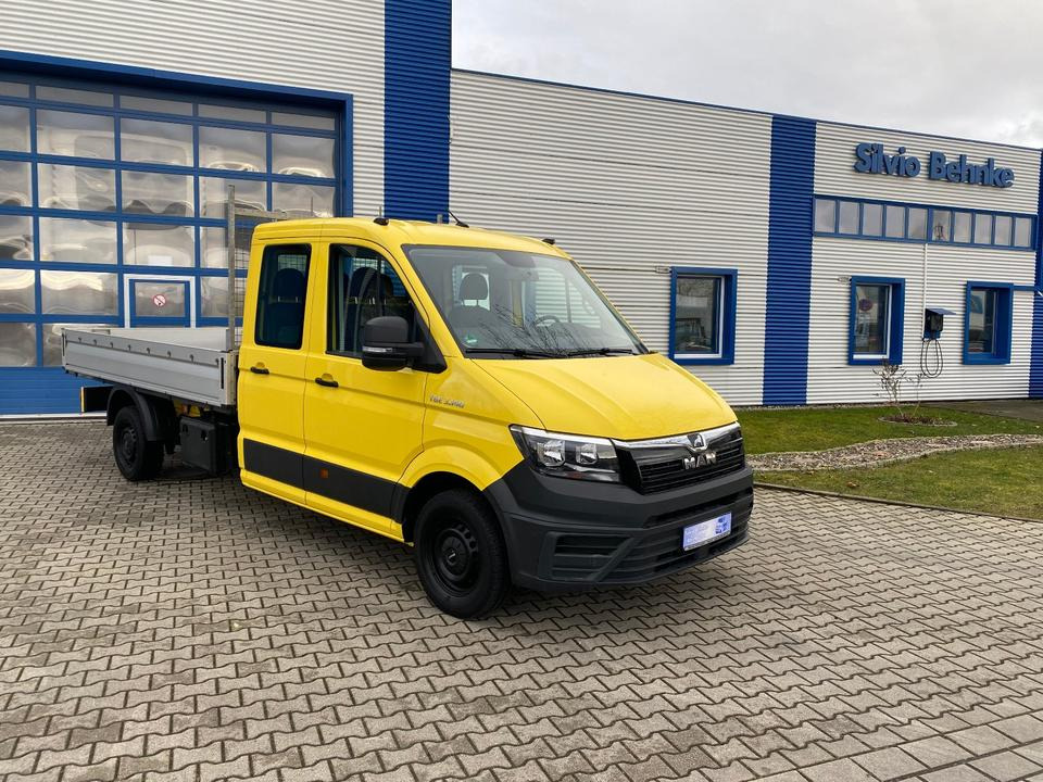 MAN TGE 3.140 Doka Pritsche Lang *STANDHZG* AHK*HECKANTRIEB*1.HAND*INKL.19% MWST*SOFORT!* - Carrinha de caixa aberta, Carrinha cabine dupla: foto 1 MAN TGE 3.140 Doka Pritsche Lang *STANDHZG* AHK*HECKANTRIEB*1.HAND*INKL.19% MWST*SOFORT!* - Carrinha de caixa aberta, Carrinha cabine dupla: foto 1