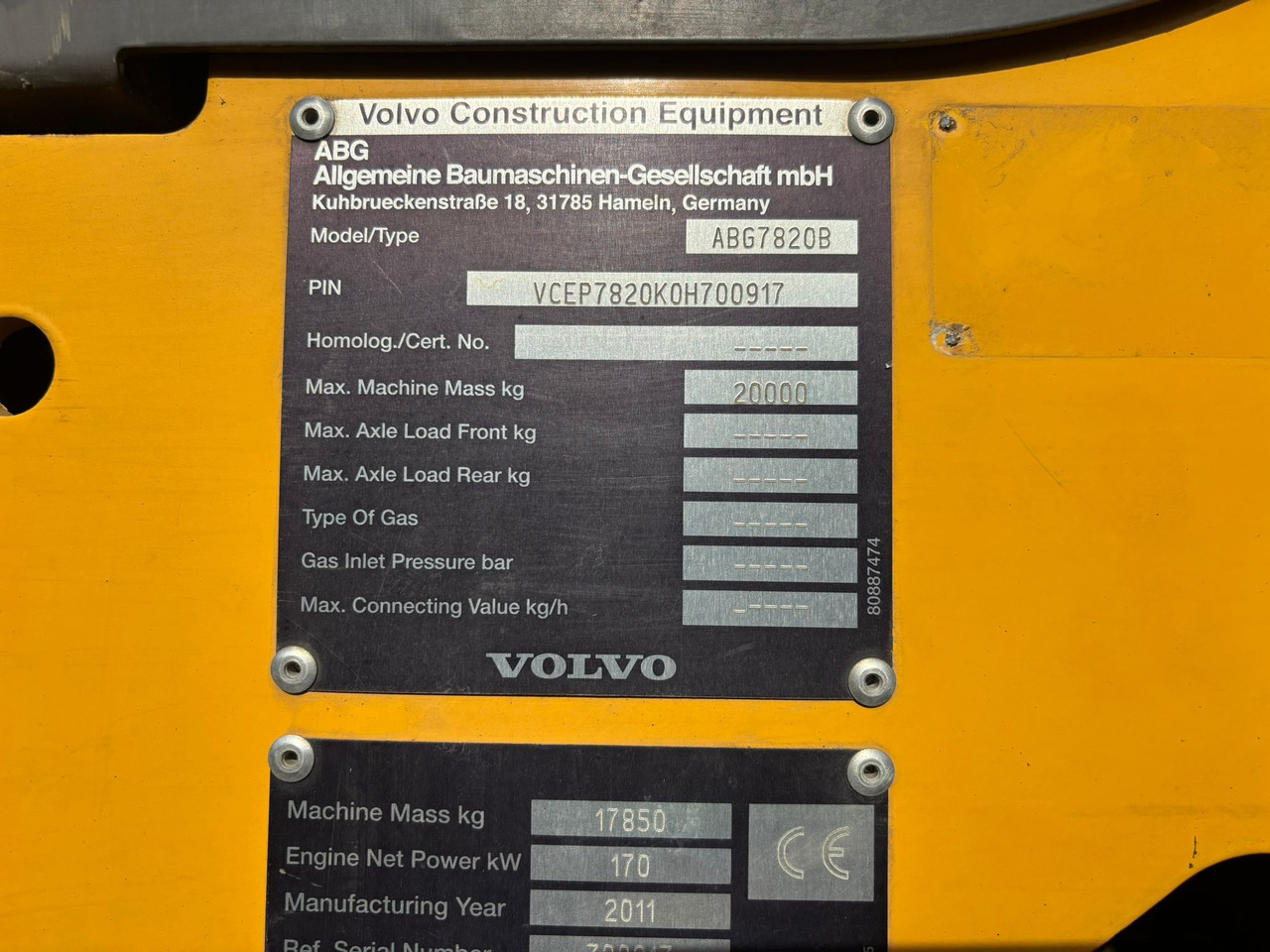 VOLVO ABG 7820B - Acabadora: foto 4 VOLVO ABG 7820B - Acabadora: foto 4