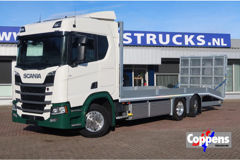 Scania R500 NGS Machine oprijwagen Stuur as. - Camião transporte de veículos: foto 1 Scania R500 NGS Machine oprijwagen Stuur as. - Camião transporte de veículos: foto 1