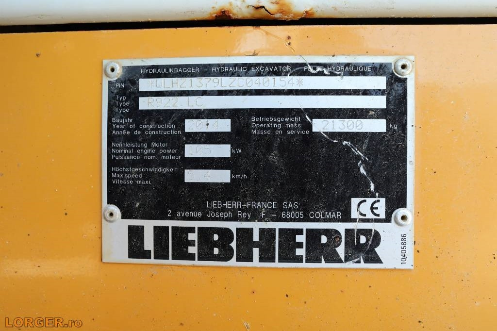 Liebherr R 922 LC - Escavadora de rastos: foto 3 Liebherr R 922 LC - Escavadora de rastos: foto 3