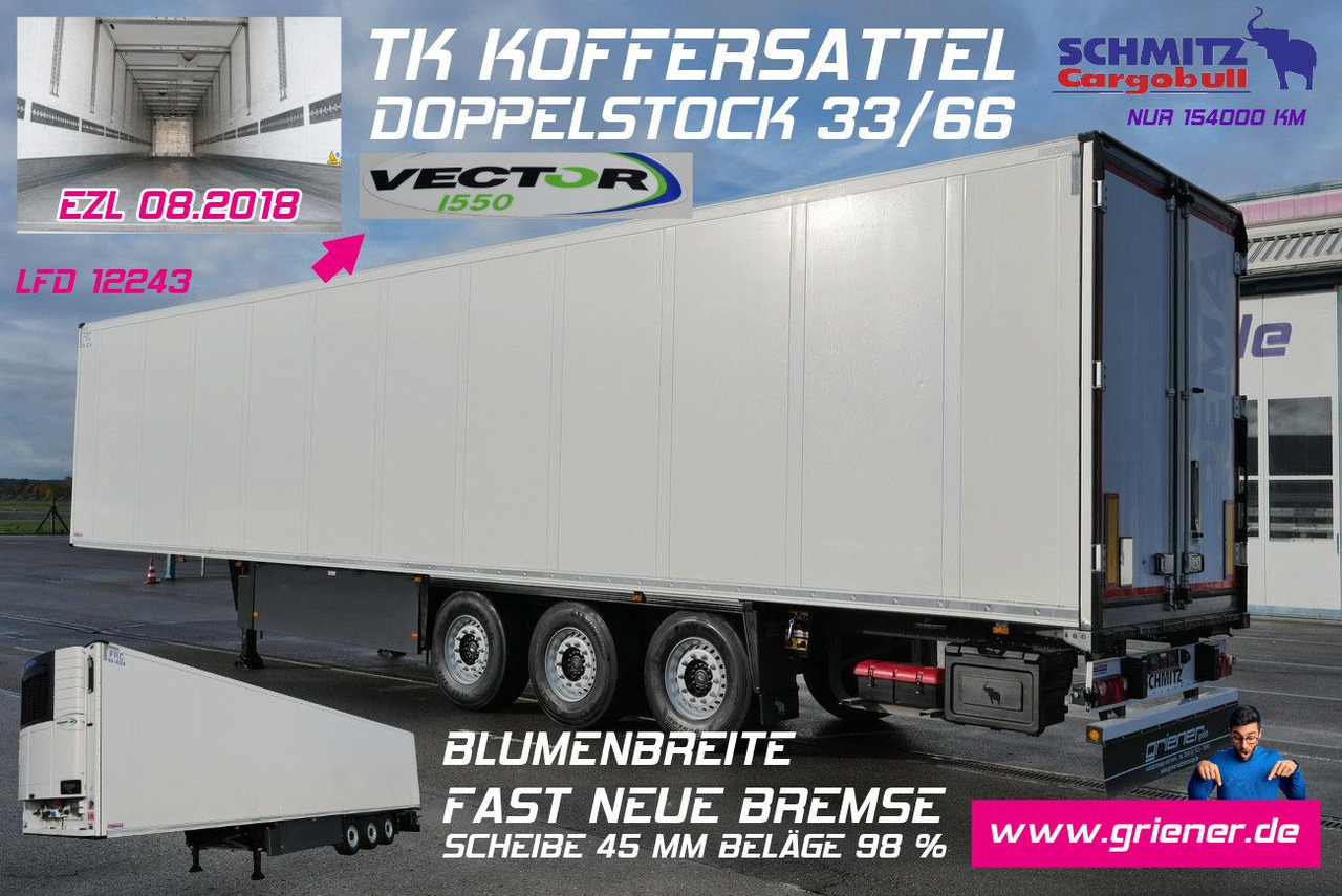 Schmitz Cargobull SKO 24/CARRIER 1550 VECTOR /DOPPELSTOCK /BLUMEN/ - Semi-reboque furgão: foto 1 Schmitz Cargobull SKO 24/CARRIER 1550 VECTOR /DOPPELSTOCK /BLUMEN/ - Semi-reboque furgão: foto 1