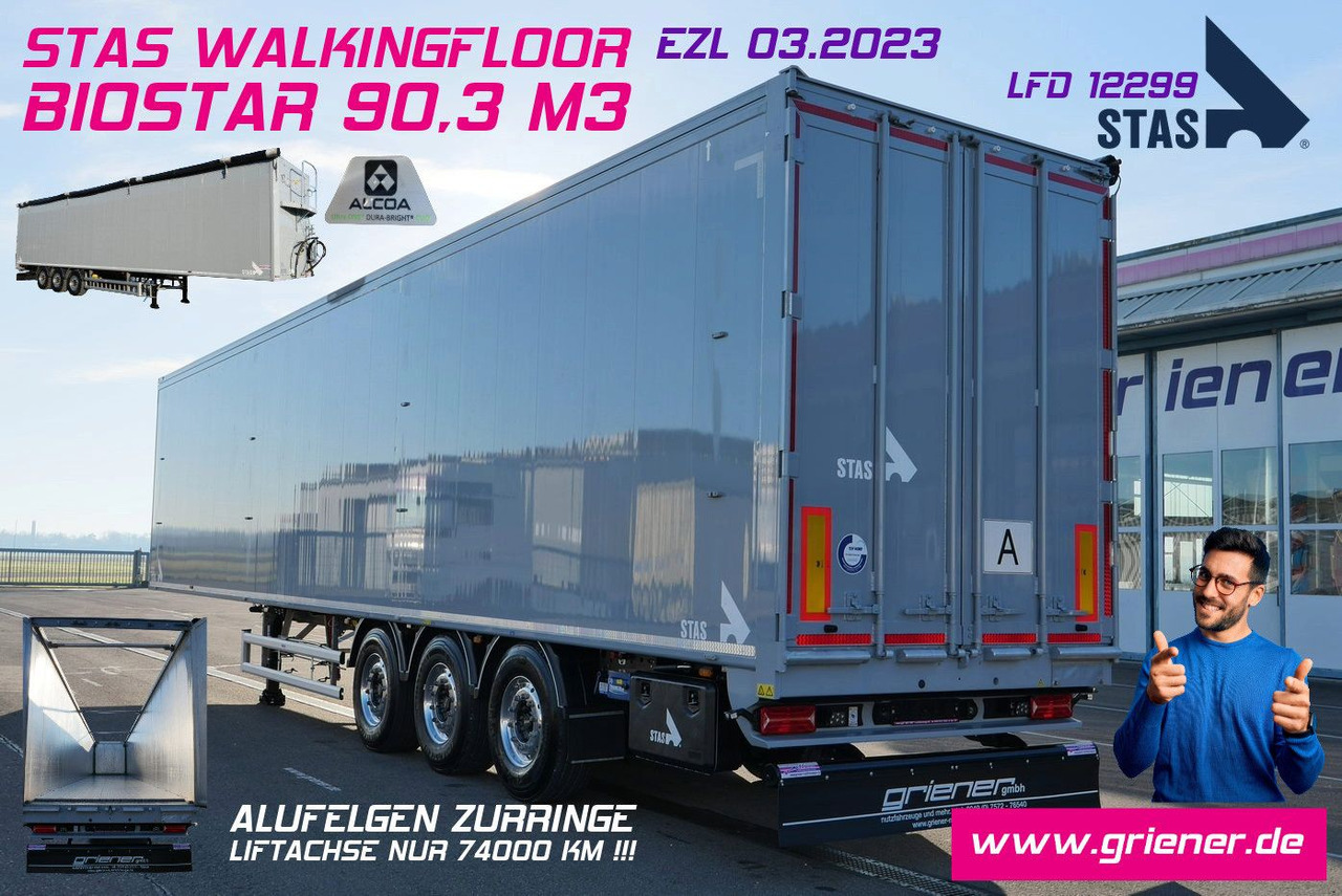 Stas S300ZX 90,3 m³ /7780 kg leer /BIOSTAR /ALU/LIFT - Semi-reboque piso móvel: foto 1 Stas S300ZX 90,3 m³ /7780 kg leer /BIOSTAR /ALU/LIFT - Semi-reboque piso móvel: foto 1