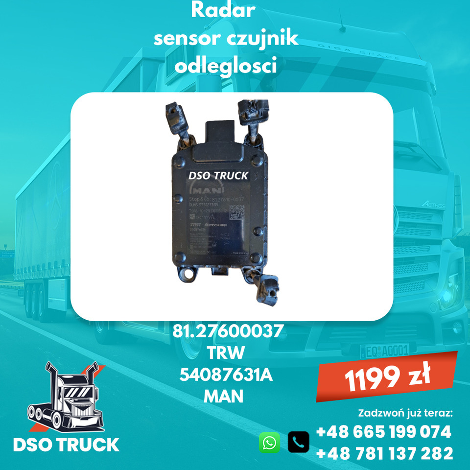 Radar Sensor 81276100037 TRW 54087631A Czujnik Odległości DISTRONIC MAN - Peça de reposição: foto 1 Radar Sensor 81276100037 TRW 54087631A Czujnik Odległości DISTRONIC MAN - Peça de reposição: foto 1