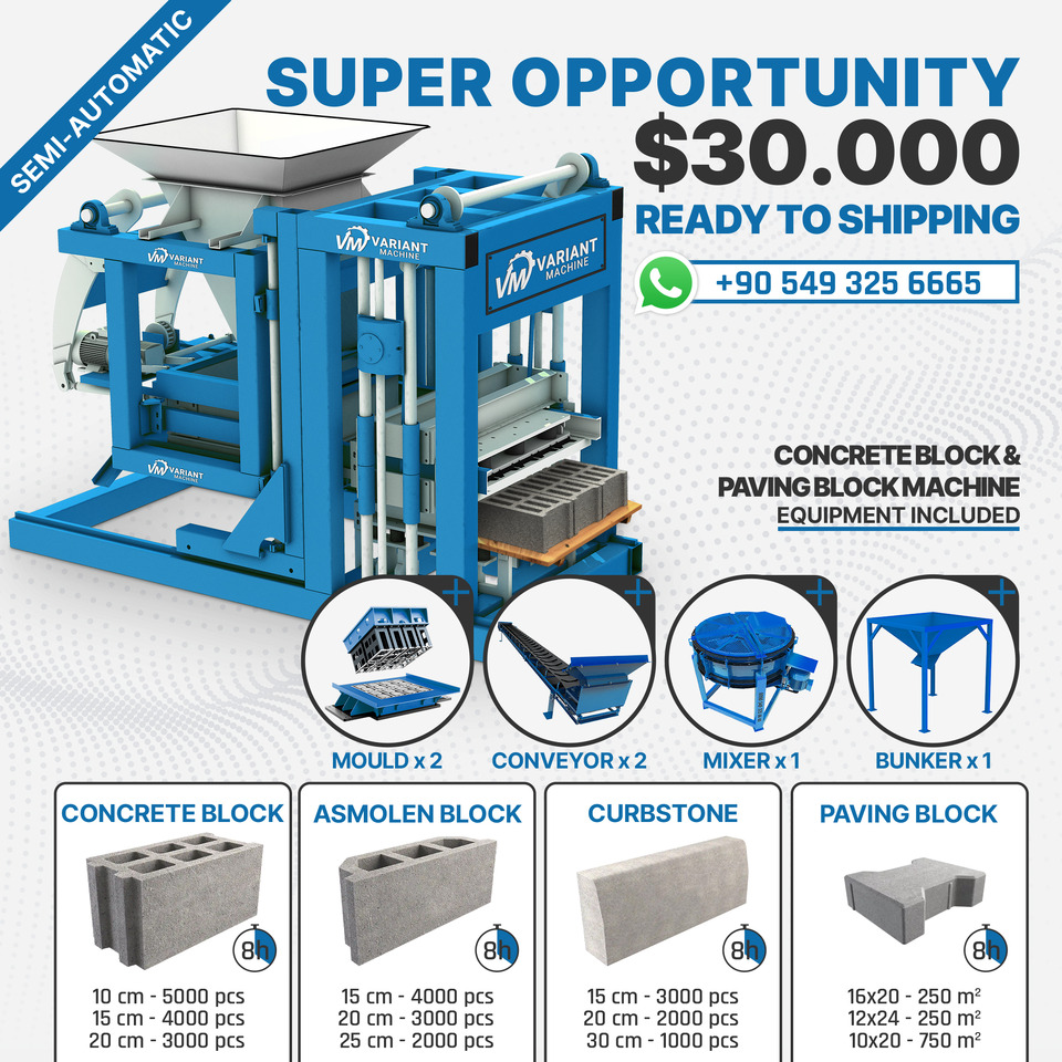 Variant 3.1 Concrete Block Machine - Máquina de fazer bloco: foto 4 Variant 3.1 Concrete Block Machine - Máquina de fazer bloco: foto 4