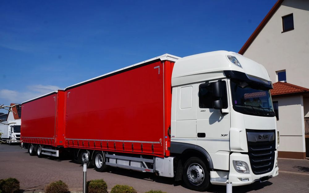 DAF XF 480 EURO 6 ZESTAW TANDEM PRZEJAZDOWY 120 M3 7,8 M + 7,8 M WECON - Camião de lona: foto 1 DAF XF 480 EURO 6 ZESTAW TANDEM PRZEJAZDOWY 120 M3 7,8 M + 7,8 M WECON - Camião de lona: foto 1