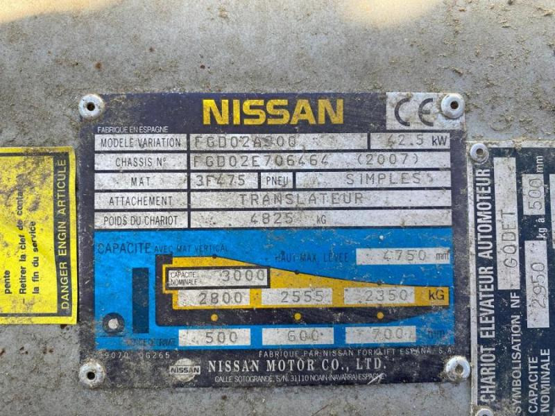 Empilhador a diesel NISSAN FGD02A30Q Chariot élévateur: foto 15