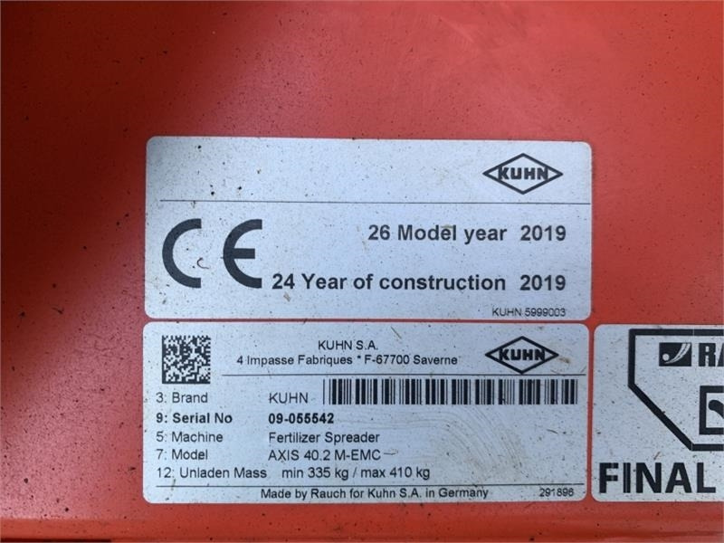 Distribuidor de fertilizantes Kuhn Axis 40.2 M-EMC Fert Spreader: foto 14 Distribuidor de fertilizantes Kuhn Axis 40.2 M-EMC Fert Spreader: foto 14