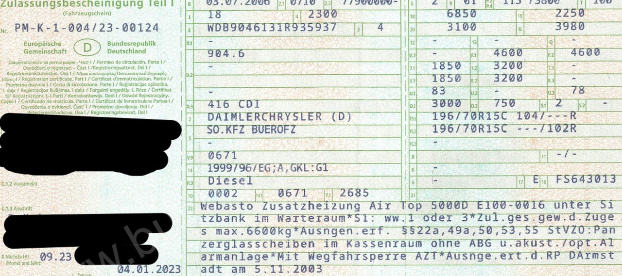 Carrinha de contentor Mercedes-Benz 416 CDI Sprinter: foto 15 Carrinha de contentor Mercedes-Benz 416 CDI Sprinter: foto 15