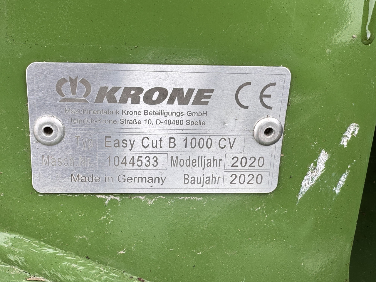Locação financeira de KRONE Easycut B1000 CV + F360 CV KRONE Easycut B1000 CV + F360 CV: foto 12