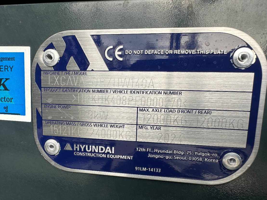Escavadeira de rodas Hyundai HW140A Nieuw: foto 14