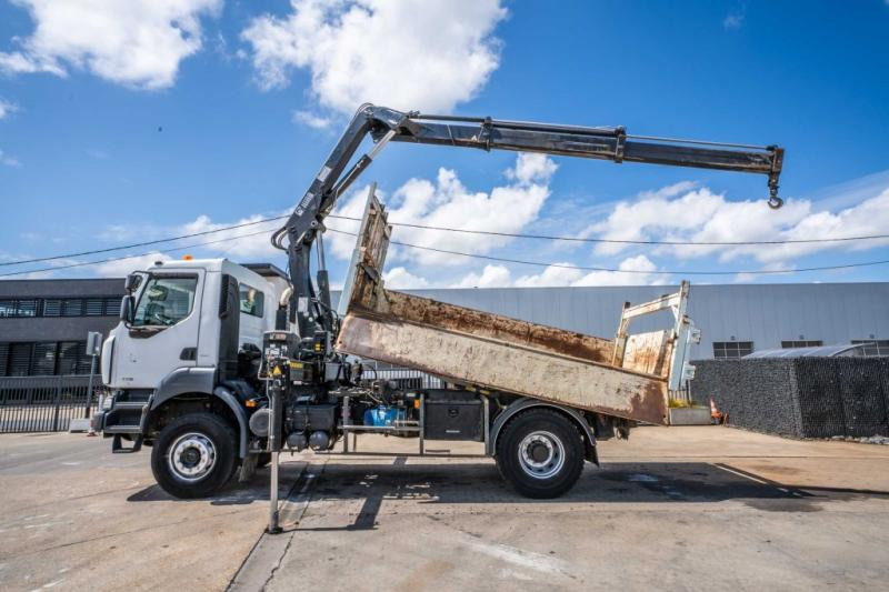 Camião basculante, Camião grua Renault KERAX 370 DXI + TRI BENNE+HIAB 16t/m + 2 EXT: foto 6