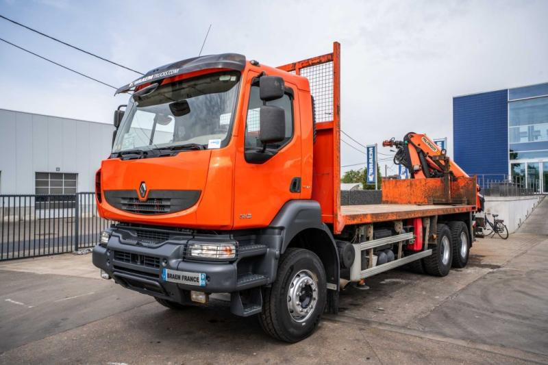 Renault KERAX 380 DXI-6X4+PALFINGER 18 T/m + 4 EXT - Camião de caixa aberta/ Plataforma, Camião grua: foto 2 Renault KERAX 380 DXI-6X4+PALFINGER 18 T/m + 4 EXT - Camião de caixa aberta/ Plataforma, Camião grua: foto 2