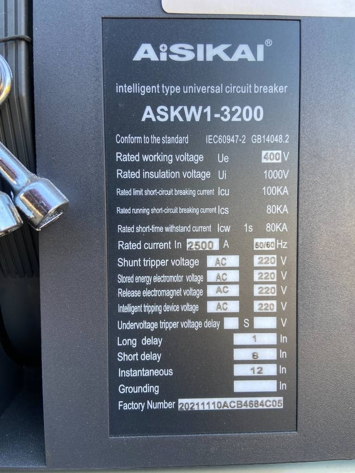 Aisikai ASKW1-3200 - Circuit Breaker 2500A - DPX-3 - Equipamento de construção: foto 5 Aisikai ASKW1-3200 - Circuit Breaker 2500A - DPX-3 - Equipamento de construção: foto 5