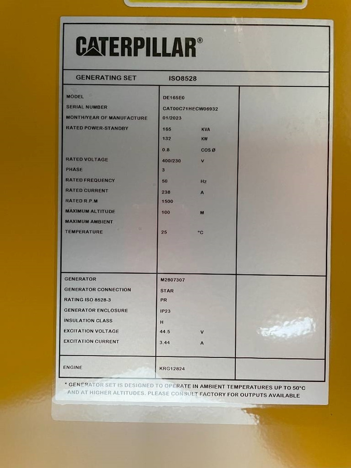 CAT DE165E0 - 165 kVA Generator - DPX-18016 - Gerador elétrico: foto 5 CAT DE165E0 - 165 kVA Generator - DPX-18016 - Gerador elétrico: foto 5