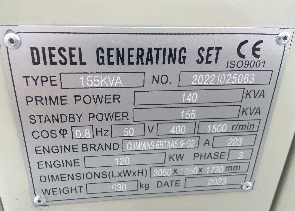 Cummins 6BTAA5.9-G2 - 155 kVA Generator - DPX-19837 - Gerador elétrico: foto 4 Cummins 6BTAA5.9-G2 - 155 kVA Generator - DPX-19837 - Gerador elétrico: foto 4
