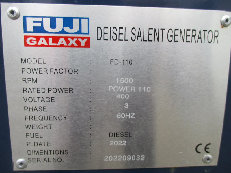 Gerador elétrico novo Fuji Galaxy FD-110 , New Diesel generator , 110 KVA , 3 Phase: foto 13