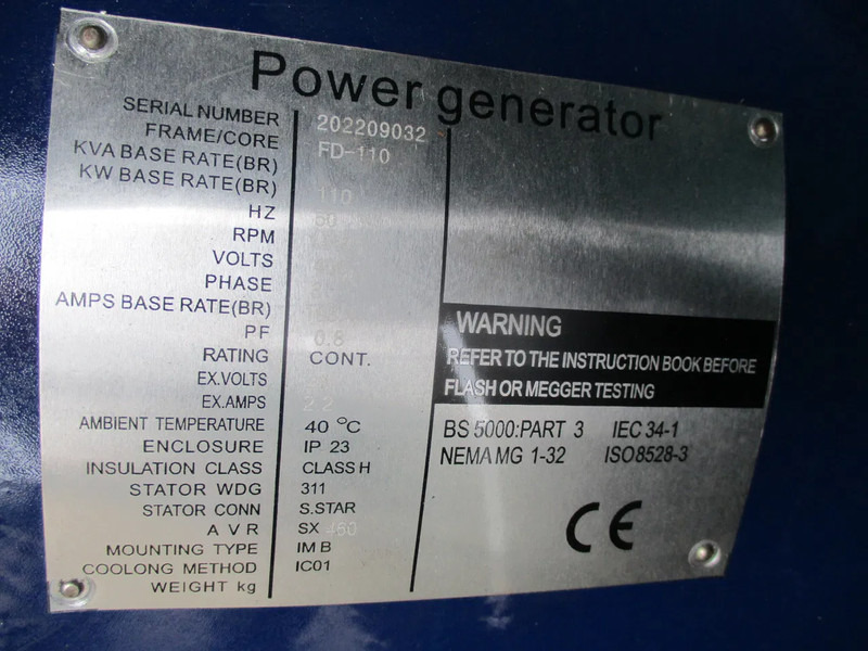 Gerador elétrico novo Fuji Galaxy FD-110 , New Diesel generator , 110 KVA , 3 Phase: foto 12