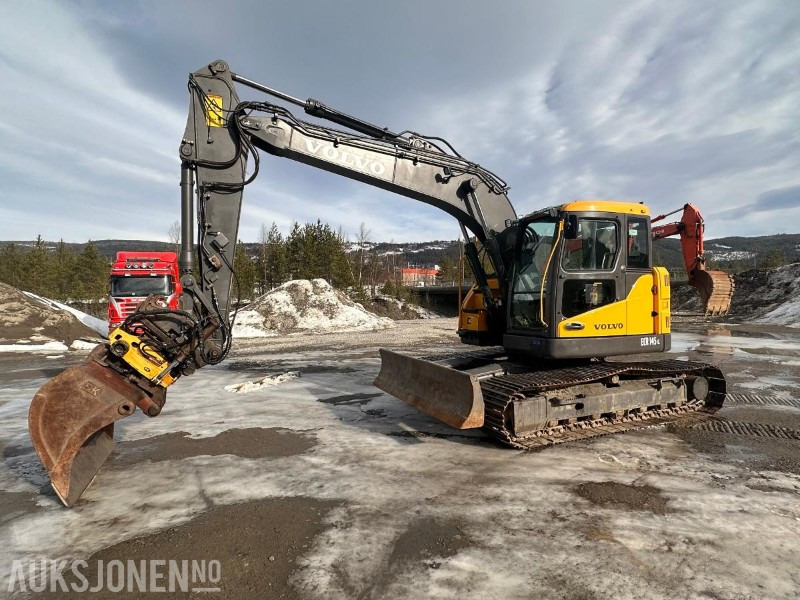 Escavadeira 2008 Volvo ECR145C - Engcon tiltrotator - Puss og graveskuff.: foto 1