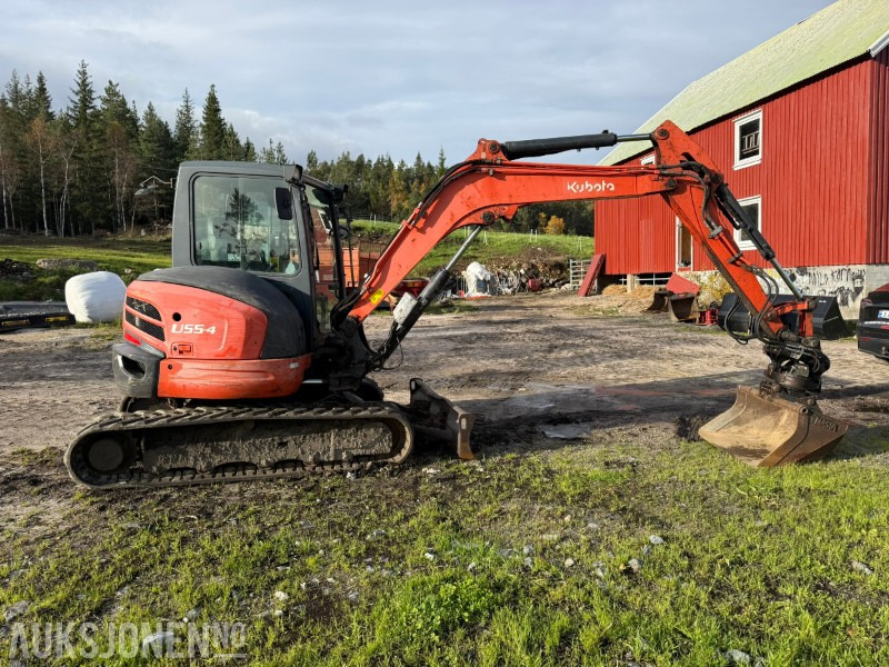 2012 Kubota U55-4 5,5 tonns gravemaskin med Steelwrist rototilt og 2 skuffer - Escavadeira: foto 3 2012 Kubota U55-4 5,5 tonns gravemaskin med Steelwrist rototilt og 2 skuffer - Escavadeira: foto 3