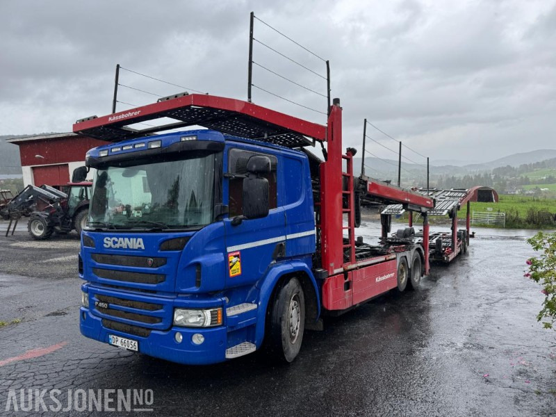 2015 Scania P 450 biltransport med henger / EU-godkjent - Camião transporte de veículos: foto 1 2015 Scania P 450 biltransport med henger / EU-godkjent - Camião transporte de veículos: foto 1