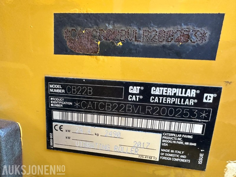2017 CAT CB22B VIBRO VALS - 1678 Timer - Rolo: foto 4 2017 CAT CB22B VIBRO VALS - 1678 Timer - Rolo: foto 4