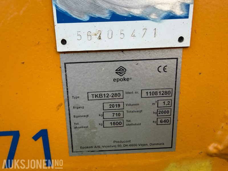 2019 Epoke TKB 12-280 Etterhengde strøer - Equipamento de construção: foto 4 2019 Epoke TKB 12-280 Etterhengde strøer - Equipamento de construção: foto 4