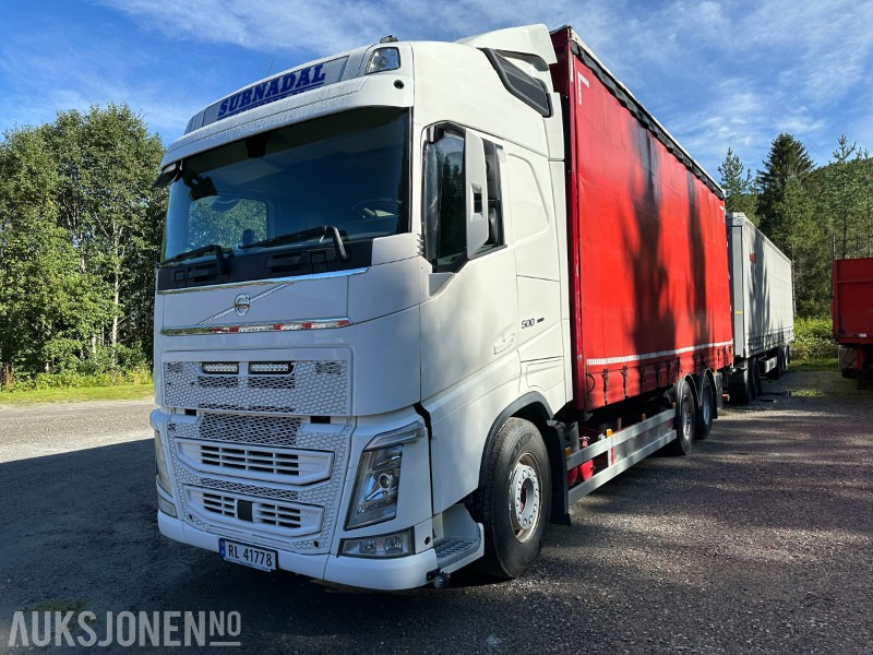 2019 Volvo FH 500 med Krone kapelltralle og dolly – Modulvogntog med full sideåpning - euro 6 - Camião furgão: foto 2 2019 Volvo FH 500 med Krone kapelltralle og dolly – Modulvogntog med full sideåpning - euro 6 - Camião furgão: foto 2