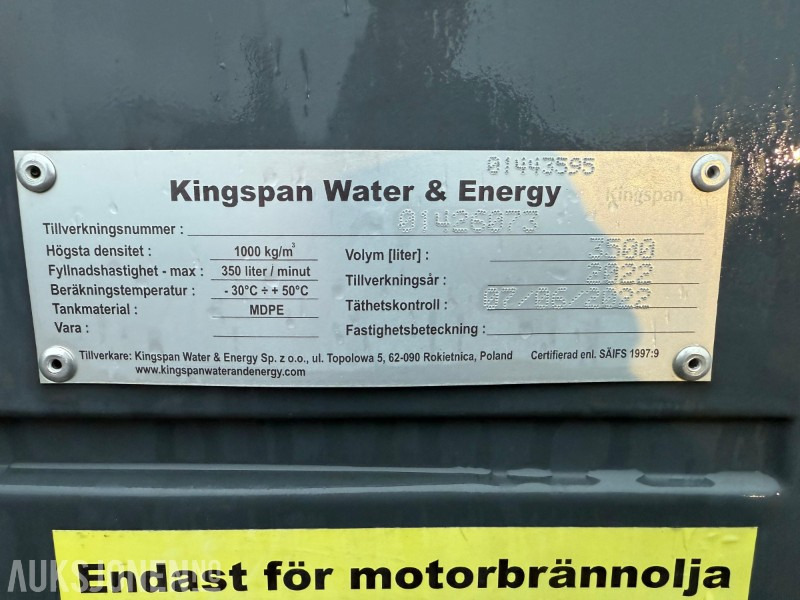 2022 Andre Kingspan Fuelmaster 3500L stasjonær dieseltank med pumpe og låsbart skap. - Equipamento de construção: foto 5 2022 Andre Kingspan Fuelmaster 3500L stasjonær dieseltank med pumpe og låsbart skap. - Equipamento de construção: foto 5