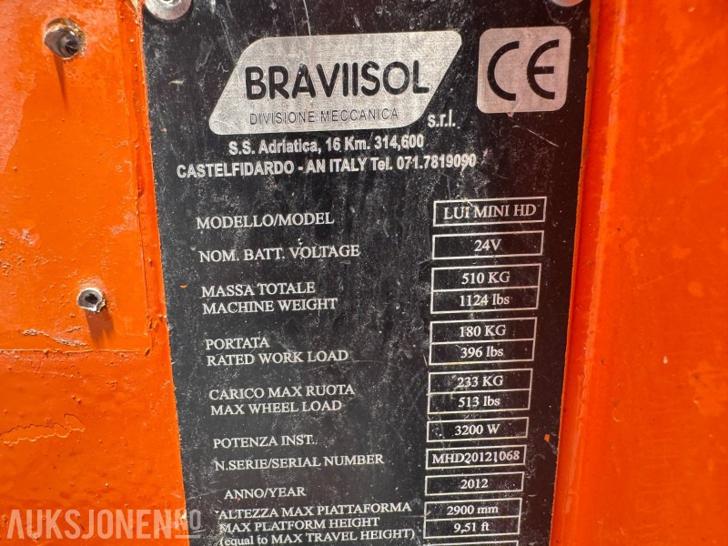 Bravisol LUI MINI HD Batteridreven mastelift – 4,9 m, smal - Plataforma aérea: foto 5 Bravisol LUI MINI HD Batteridreven mastelift – 4,9 m, smal - Plataforma aérea: foto 5