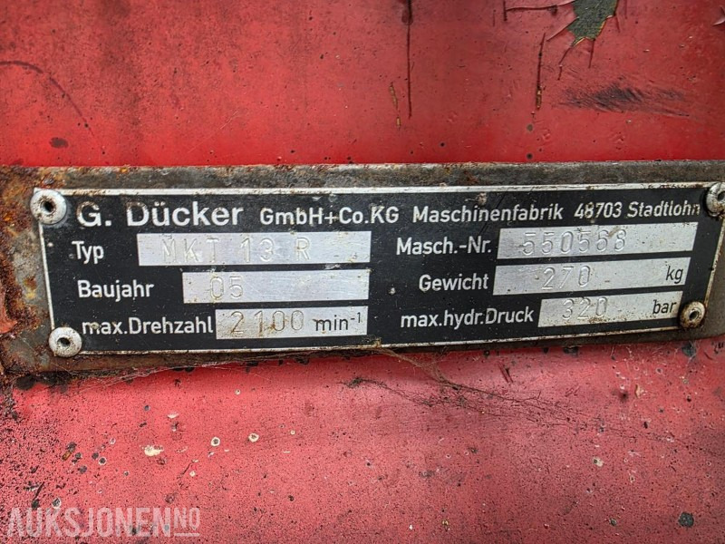 2005 G. Dücker GmbH & Co. KG MKT 13 R hydraulisk beitepuss / kantklipper - Máquina agrícola: foto 5 2005 G. Dücker GmbH & Co. KG MKT 13 R hydraulisk beitepuss / kantklipper - Máquina agrícola: foto 5