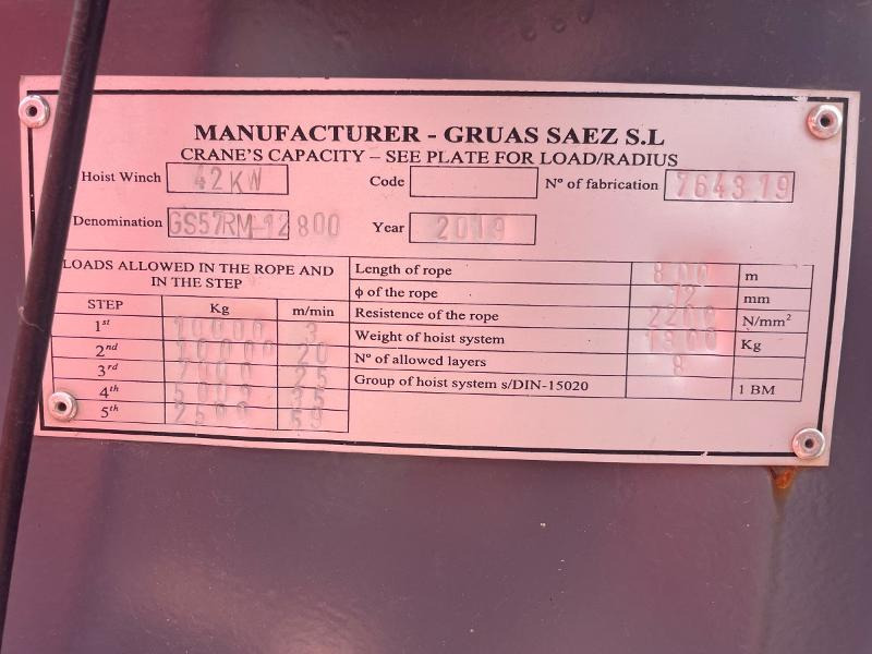 Locação financeira de  SAEZ TLS 65 10T TÅRNKRAN SAEZ TLS 65 10T TÅRNKRAN: foto 9