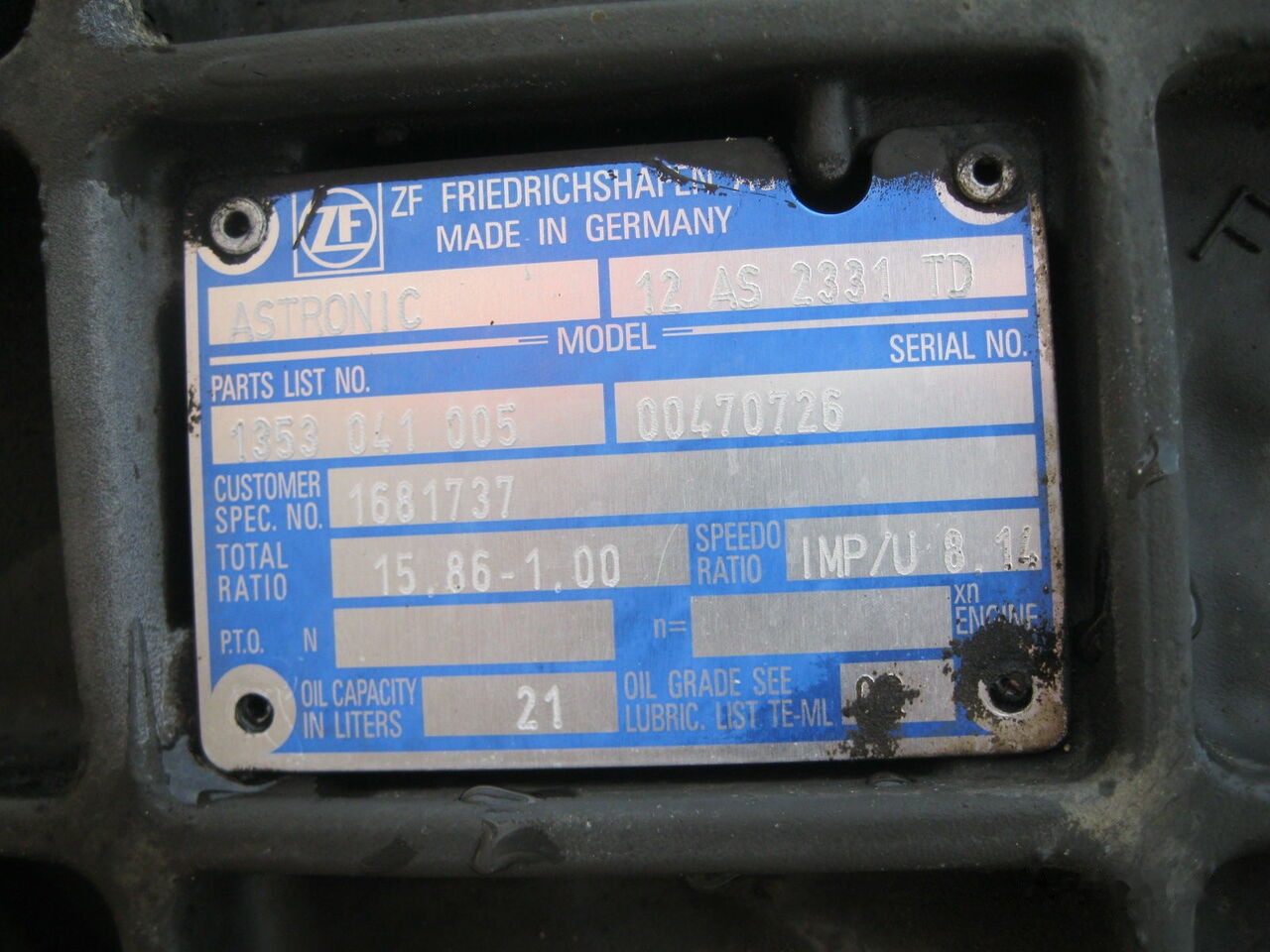 DAF 12AS2331 TD DAF XF 105 - Caixa de velocidade para Camião: foto 2 DAF 12AS2331 TD DAF XF 105 - Caixa de velocidade para Camião: foto 2