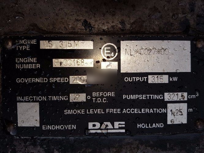 DAF ATI 1160 430 WS315M E2 DAF - Motor para Camião: foto 5 DAF ATI 1160 430 WS315M E2 DAF - Motor para Camião: foto 5