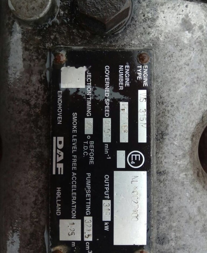 DAF ATI WS315M DAF 95 - Motor para Camião: foto 4 DAF ATI WS315M DAF 95 - Motor para Camião: foto 4