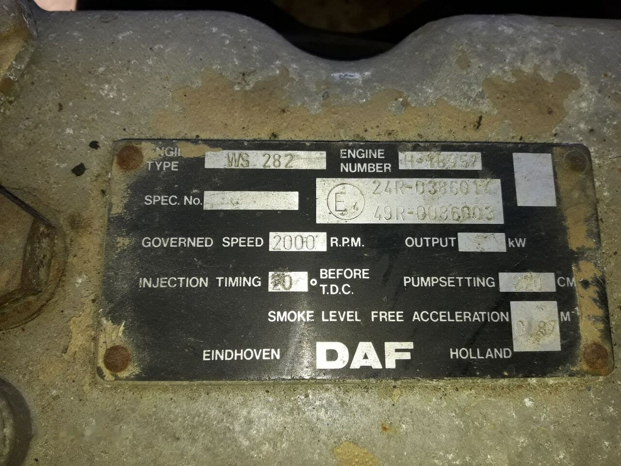 DAF WS282 ATI DAF 95 - Motor para Camião: foto 4 DAF WS282 ATI DAF 95 - Motor para Camião: foto 4