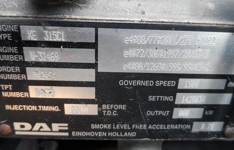 DAF XE 315 C1 DAF XF - Motor para Camião: foto 2 DAF XE 315 C1 DAF XF - Motor para Camião: foto 2