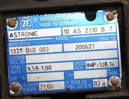 ZF 10AS2310B - Caixa de velocidade para Camião: foto 3 ZF 10AS2310B - Caixa de velocidade para Camião: foto 3