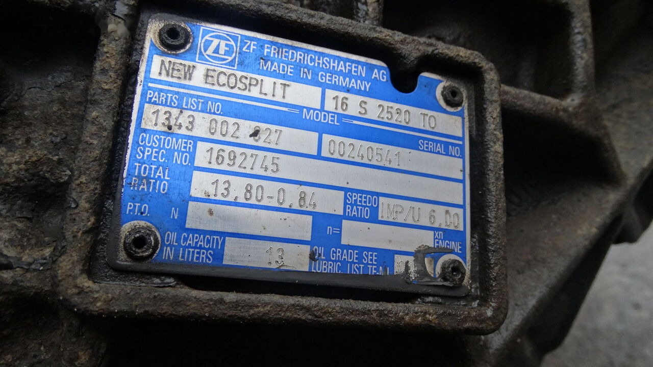 ZF 16S2520 TO MAN - Caixa de velocidade para Camião: foto 3 ZF 16S2520 TO MAN - Caixa de velocidade para Camião: foto 3