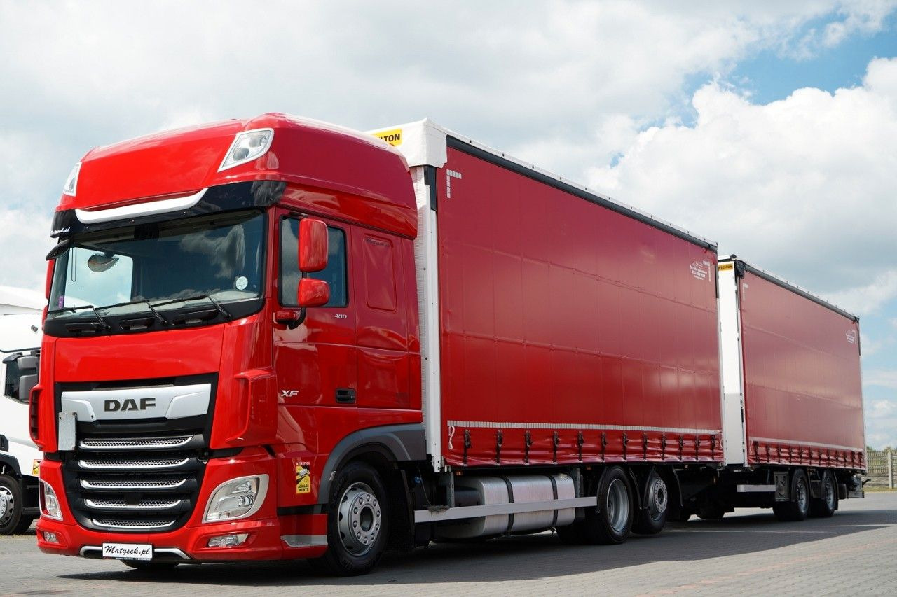 DAF XF 480 / ZESTAW TANDEM 120 M3 / PRZEJAZDOWY / WI - Camião de lona: foto 1 DAF XF 480 / ZESTAW TANDEM 120 M3 / PRZEJAZDOWY / WI - Camião de lona: foto 1