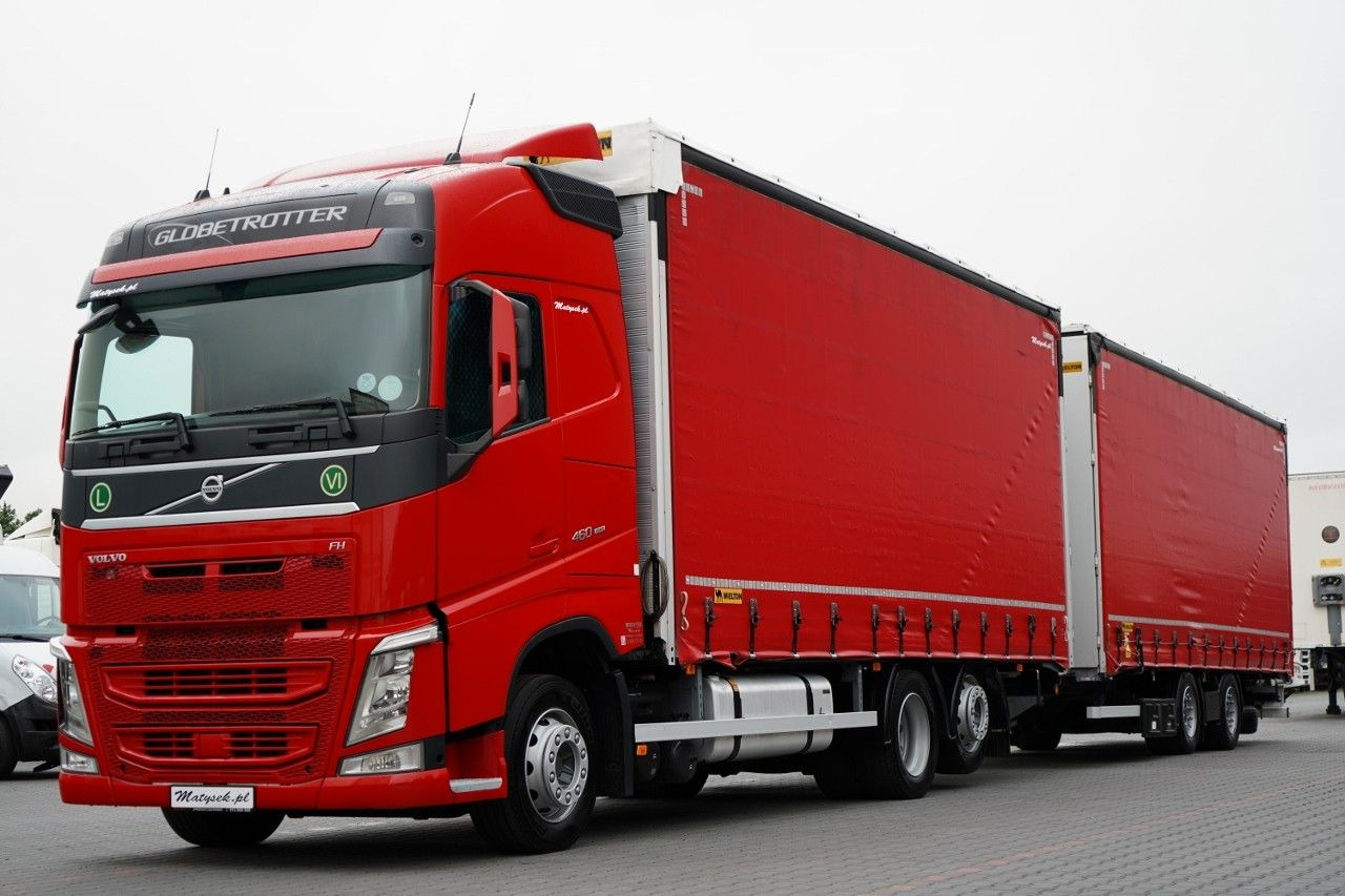 Volvo FH 460 / I-SAVE / ZESTAW TANDEM 120 M3 / PRZEJAZ - Camião de lona: foto 1 Volvo FH 460 / I-SAVE / ZESTAW TANDEM 120 M3 / PRZEJAZ - Camião de lona: foto 1