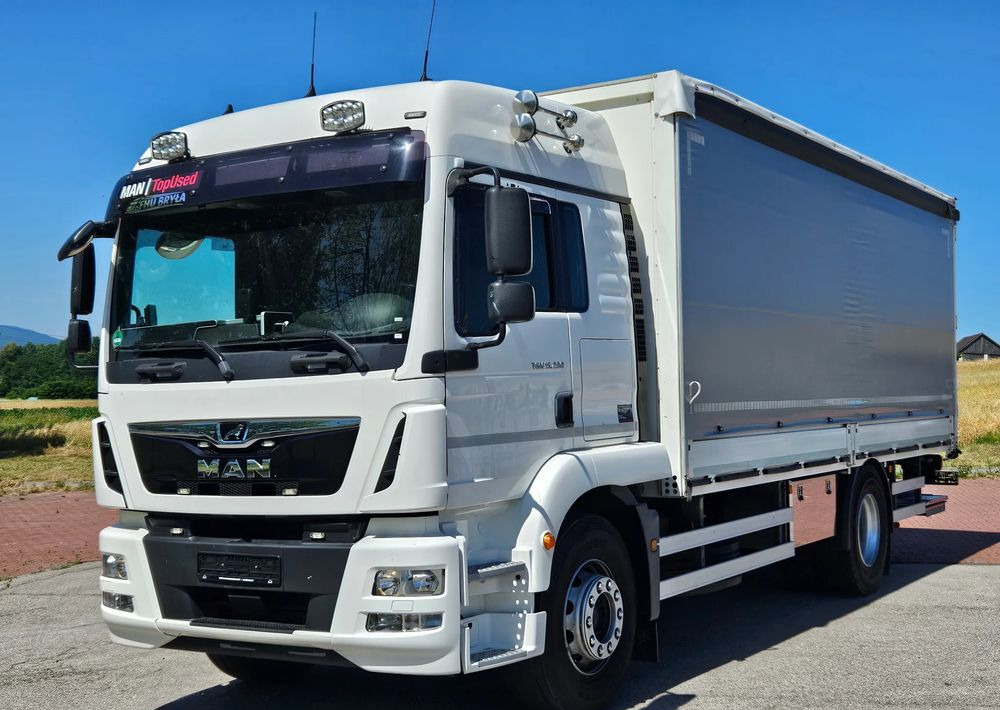 Camião de lona MAN TGM 15.290/E6/FIRANKA/BURTO-FIRANKA/SZKOŁA JAZDY/MAŁY ROZSTAW OSI/16PALET/WINDA/NISKI PRZEBIEG/2019/SERWISOWANY/JAK NOWY: foto 12