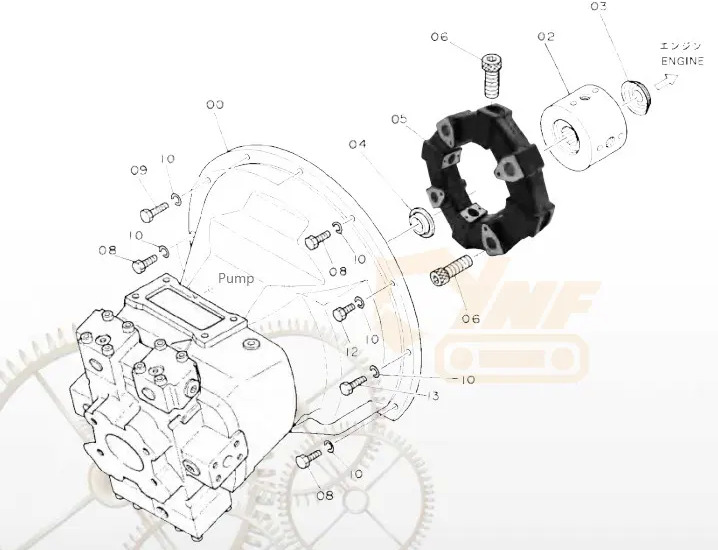 Embreagem e peças para Escavadeira 331/25063 Cf-A-50 Size 50 50A Flexible Rubber Coupling E120 E312 Excavator Hydraulic Pump Flexible Rubber Coupling: foto 6