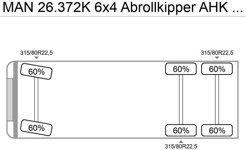 MAN 26.372K 6x4 Abrollkipper AHK Blatt/Blatt - Camião polibenne: foto 4 MAN 26.372K 6x4 Abrollkipper AHK Blatt/Blatt - Camião polibenne: foto 4