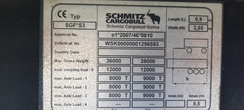 Schmitz Cargobull 3-Achser 48 qubik Getreidekipper - Semi-reboque basculante: foto 5 Schmitz Cargobull 3-Achser 48 qubik Getreidekipper - Semi-reboque basculante: foto 5