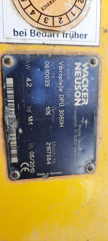 Wacker Rüttelplatte DPU 3050H - Placas vibratórias: foto 4 Wacker Rüttelplatte DPU 3050H - Placas vibratórias: foto 4