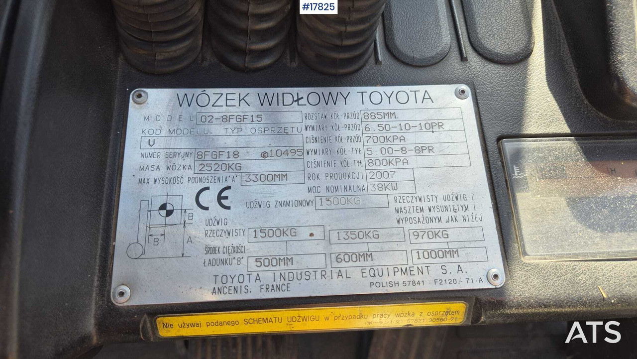 Locação financeira de Forklift TOYOTA 02-8FGF15 (2007) Forklift TOYOTA 02-8FGF15 (2007): foto 14 Locação financeira de Forklift TOYOTA 02-8FGF15 (2007) Forklift TOYOTA 02-8FGF15 (2007): foto 14