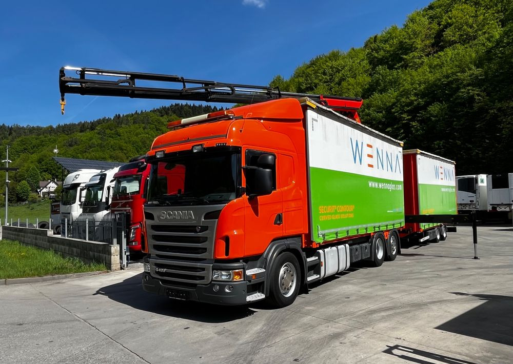 Scania G420 // Tandem // HDS Palfinger 18002 EH // Przyczepa // Oś skrętna podnoszona // Video !!! - Camião de lona, Camião grua: foto 1 Scania G420 // Tandem // HDS Palfinger 18002 EH // Przyczepa // Oś skrętna podnoszona // Video !!! - Camião de lona, Camião grua: foto 1