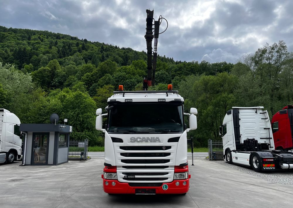 Scania G450 // 6x2// Skrzynia 6.40x2.49 // HDS Palfinger // Oś skrętna podnoszona // - Camião de caixa aberta/ Plataforma, Camião grua: foto 3 Scania G450 // 6x2// Skrzynia 6.40x2.49 // HDS Palfinger // Oś skrętna podnoszona // - Camião de caixa aberta/ Plataforma, Camião grua: foto 3
