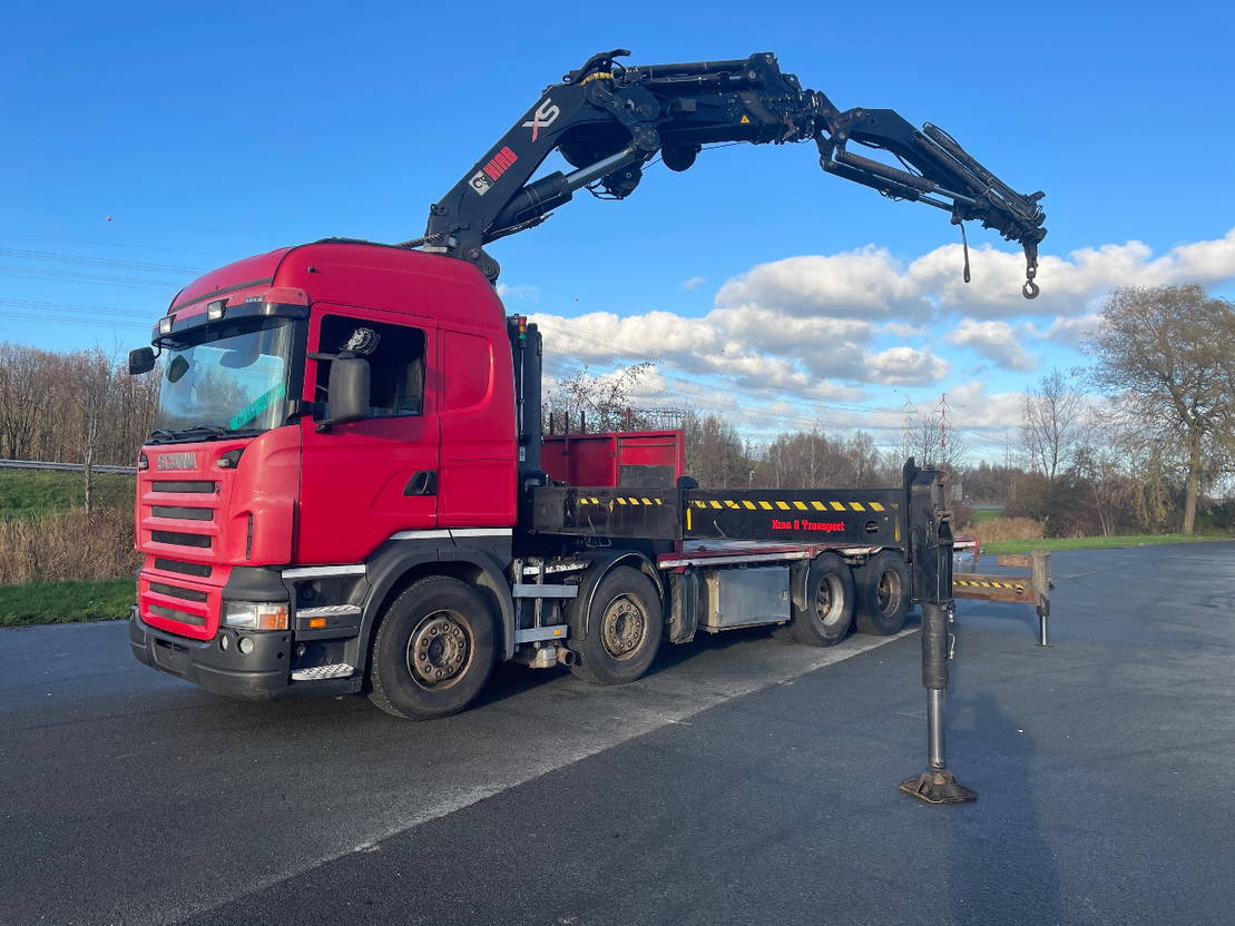 Scania R500 V8 R500 with hiab 800 with jib and winch - Camião grua, Camião de caixa aberta/ Plataforma: foto 1 Scania R500 V8 R500 with hiab 800 with jib and winch - Camião grua, Camião de caixa aberta/ Plataforma: foto 1